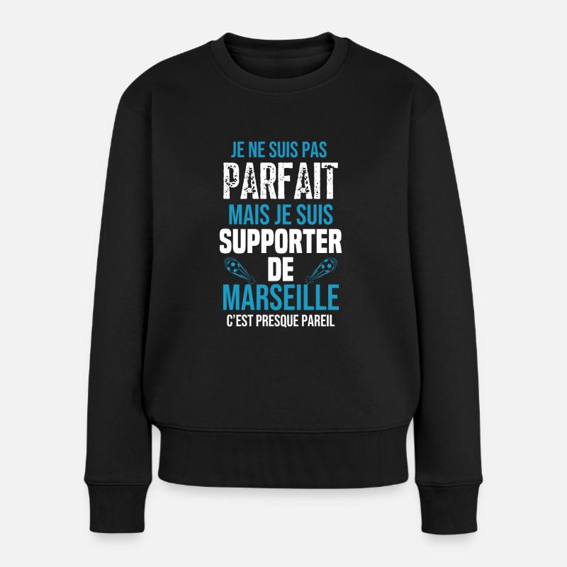 Marseille Foot Marseille Fangeschenk - Frauen Premium Bio Pullover - Schwarz