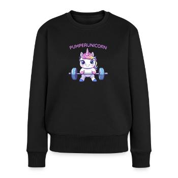 Pumper Einhorn - Frauen Premium Bio Pullover - Schwarz - Vorne - Julia (174cm)