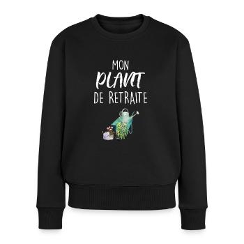 Retraite Femme Jardin Cadeau Maman Mamie - Pull Premium bio Femme - noir - Devant - Julia (174cm)