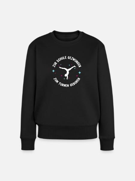 Turnen Schule Kinder Gymnastik Akrobatik Turnerin - Frauen Premium Bio Pullover - Schwarz