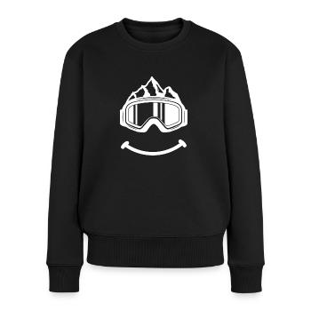 Snowboard Ski Brille Berg Berge Gesicht - Frauen Premium Bio Pullover - Schwarz - Vorne - Julia (174cm)