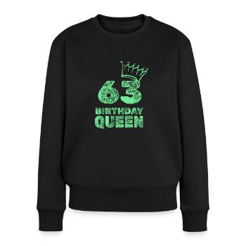 Geburtstag 63 - Frauen Premium Bio Pullover - Schwarz - Vorne - Julia (174cm)