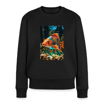 goldfish,colorful,sequins,shiny,nature,fish - Women's Premium Organic Jumper - black - Front - Julia (174cm)