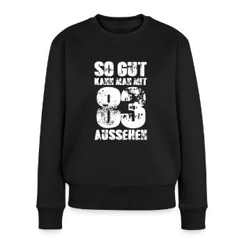 83. Geburtstag - Frauen Premium Bio Pullover - Schwarz - Vorne - Julia (174cm)