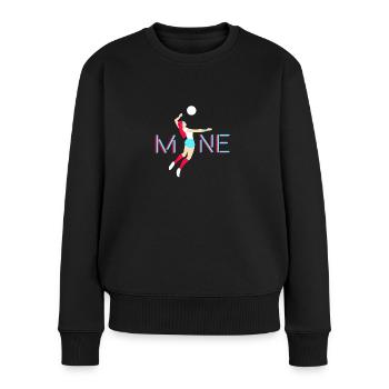 Volley-ball Sport Mon Ballon Avantage Idée - Pull Premium bio Femme - noir - Devant - Julia (174cm)