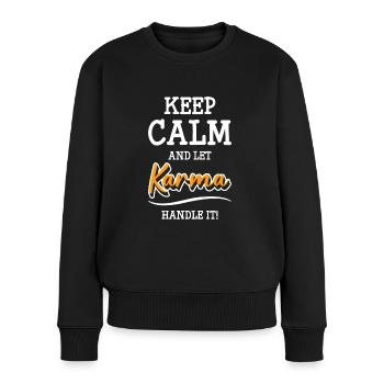 Attitude karma - Pull Premium bio Femme - noir - Devant - Julia (174cm)
