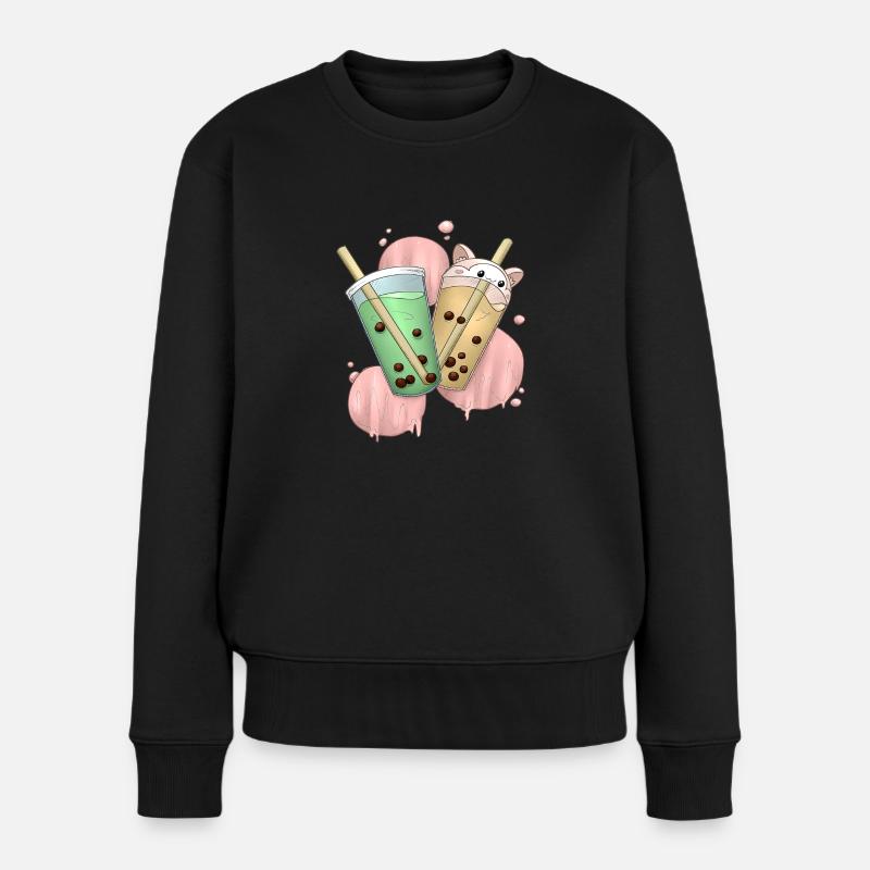 Bubble Tea 2 - Frauen Premium Bio Pullover - Schwarz