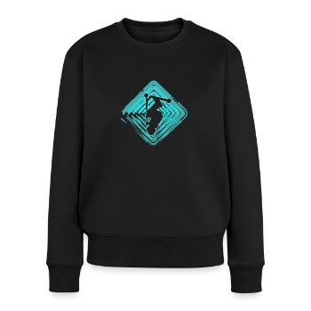 stunt scooter trick scooter - Frauen Premium Bio Pullover - Schwarz - Vorne - Julia (174cm)