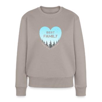 Meilleure famille - Pull Premium bio Femme - taupe - Devant - Julia (174cm)