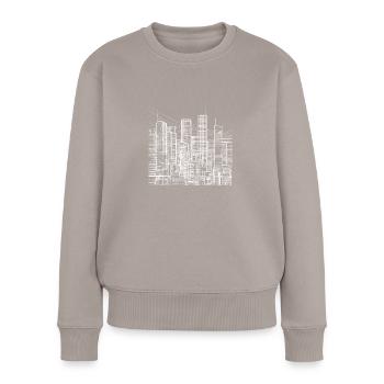 Grande métropole urbaine avec gratte-ciel - Lineart - Pull Premium bio Femme - taupe - Devant - Julia (174cm)
