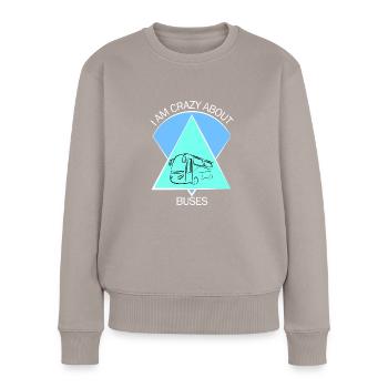 Bus Busfahrer Schulbus Autobus Busfahrerin - Frauen Premium Bio Pullover - Taupe - Vorne - Julia (174cm)