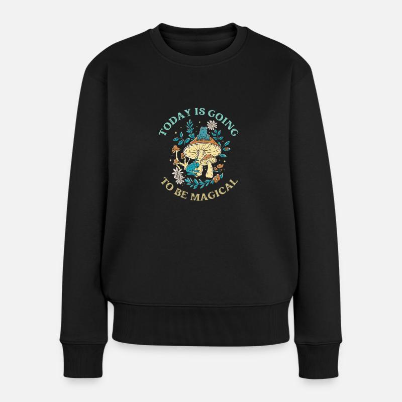 Heute wird es magisch - Frauen Premium Bio Pullover - Schwarz