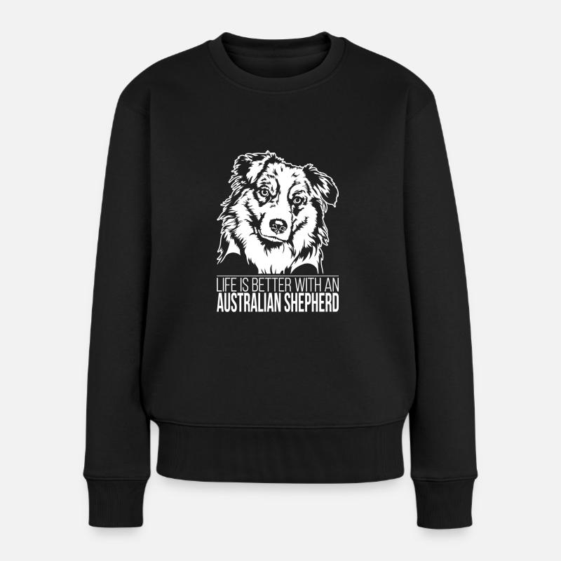 Les chiens de berger australiens disent les saules australiens - Pull Premium bio Femme - noir