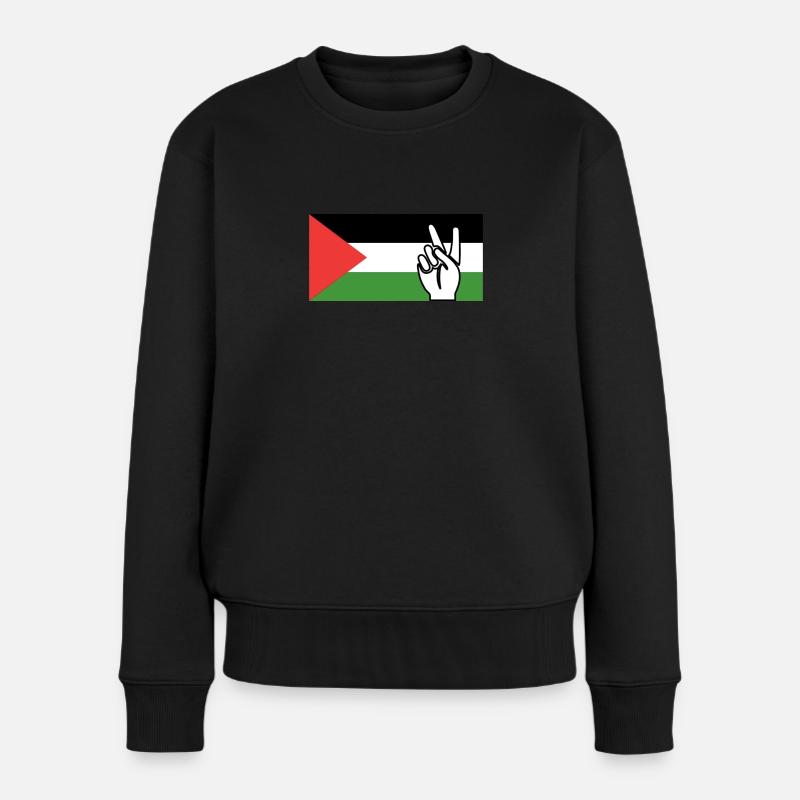 Palästina-Frieden - Frauen Premium Bio Pullover - Schwarz