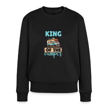 Camping-Liebhaber Wohnmobil für den Außenbereich - Frauen Premium Bio Pullover - Schwarz - Vorne - Julia (174cm)