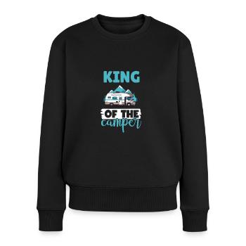 Camping-Liebhaber Wohnmobil für den Außenbereich - Frauen Premium Bio Pullover - Schwarz - Vorne - Julia (174cm)