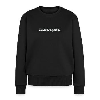 Zwätschgelisi - Frauen Premium Bio Pullover - Schwarz - Vorne - Julia (174cm)