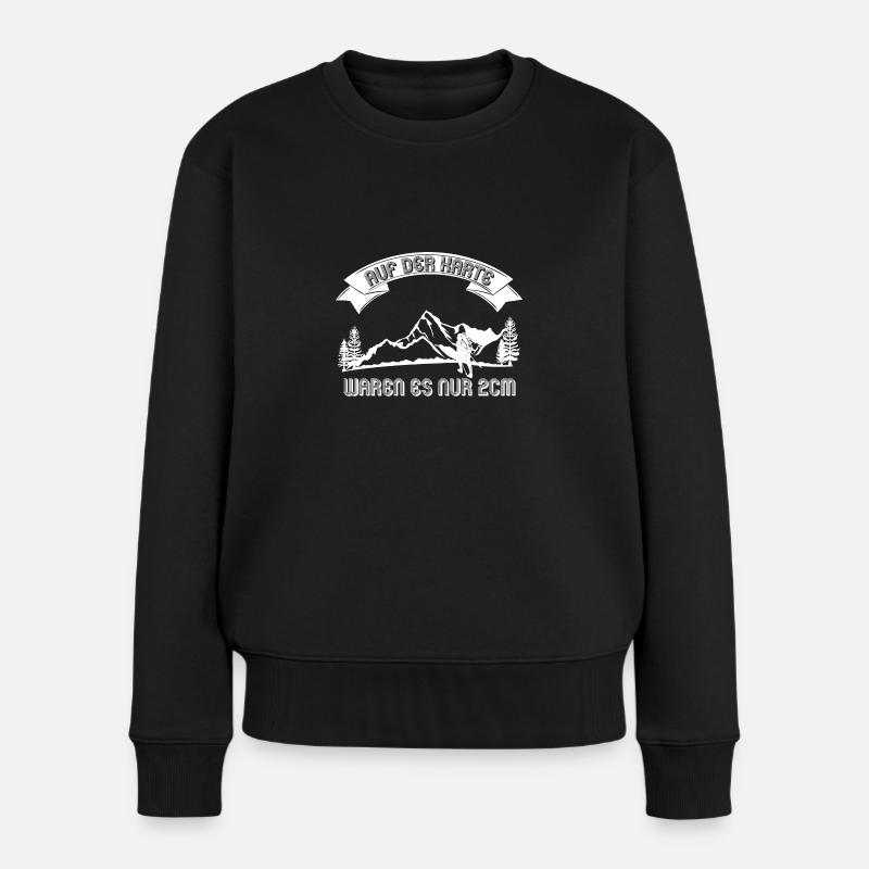 Auf der Karte waren es nur 2cm wandern bergsteiger - Frauen Premium Bio Pullover - Schwarz