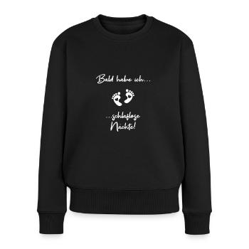 Schwangerschaftsverkündung Werdende Mama Geschenk - Frauen Premium Bio Pullover - Schwarz - Vorne - Julia (174cm)