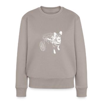 Podenco Mix - Frauen Premium Bio Pullover - Taupe - Vorne - Julia (174cm)