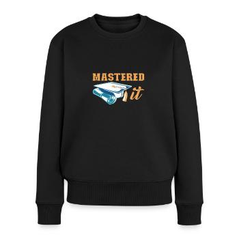 Master Diplôme d’études supérieures Master - Pull Premium bio Femme - noir - Devant - Julia (174cm)