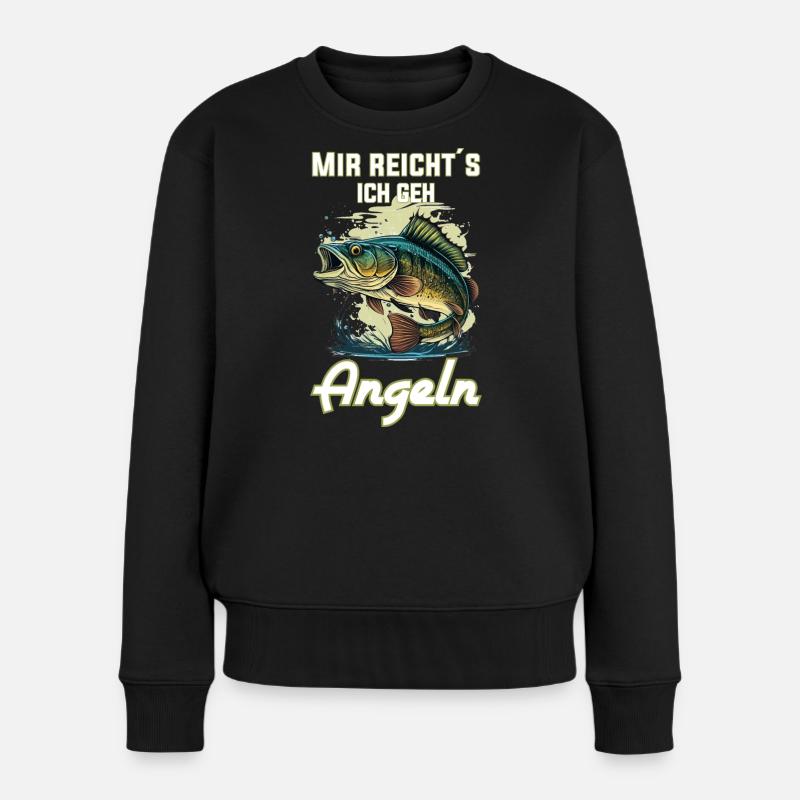 Mir reicht´s ich geh Angeln! - Frauen Premium Bio Pullover - Schwarz