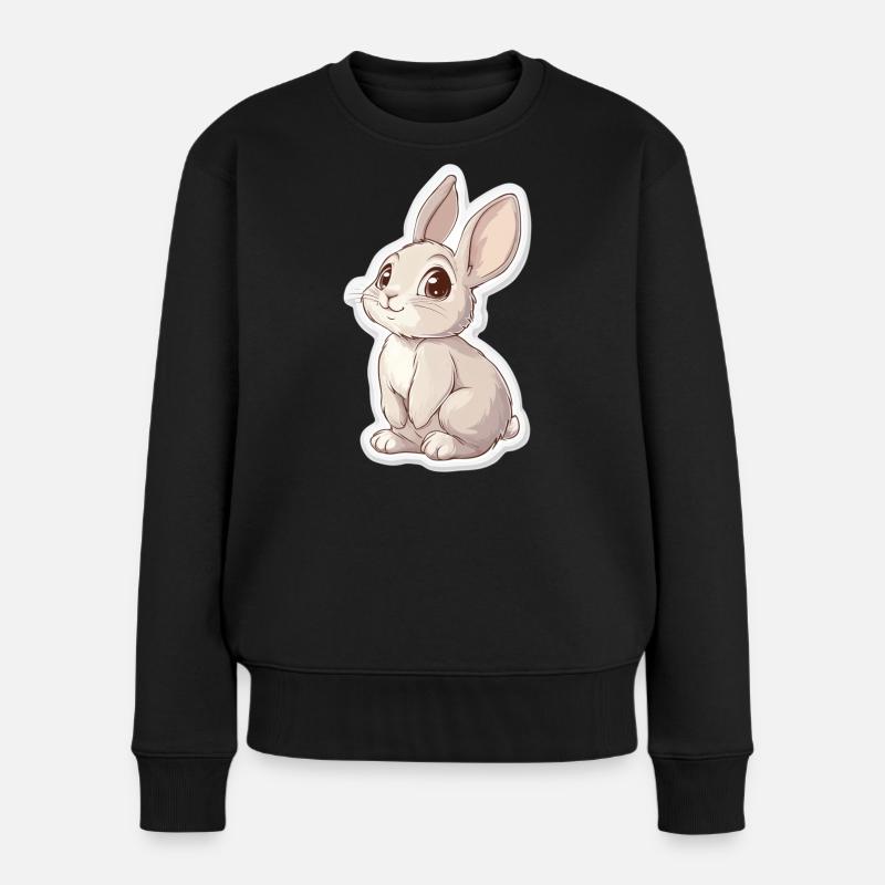 Hase - Frauen Premium Bio Pullover - Schwarz