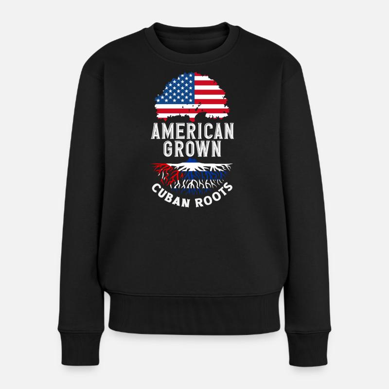 Kuba Stolz & Heimat - Cuba Flagge Design - Frauen Premium Bio Pullover - Schwarz
