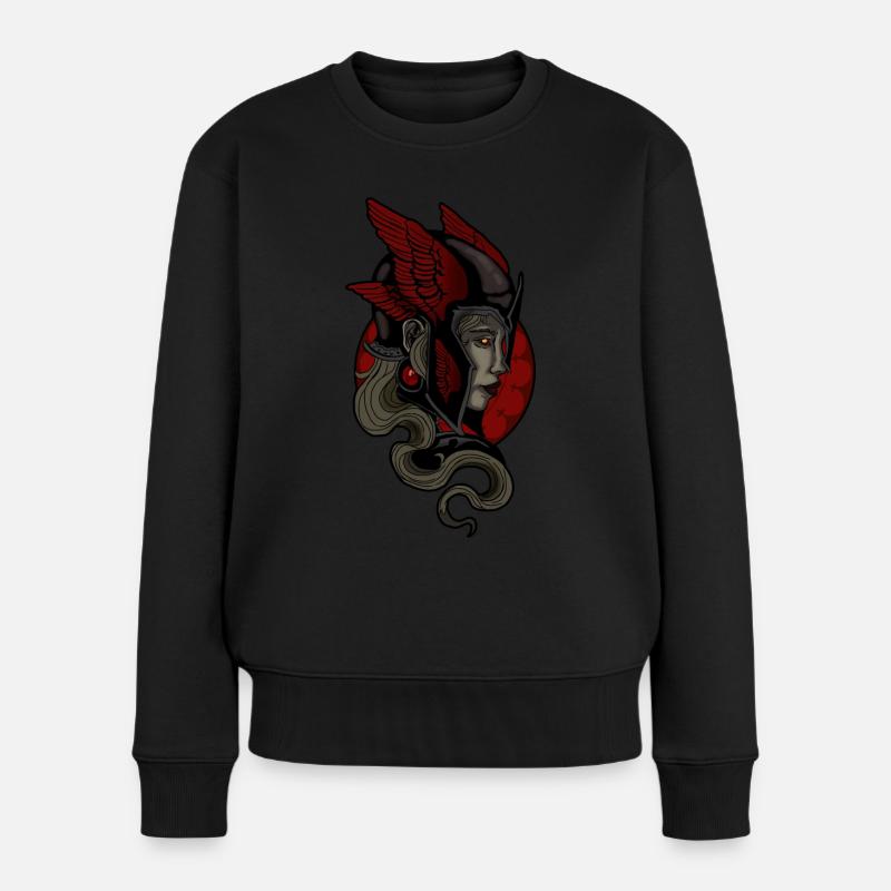 Shield Maiden Viking Wikinger Walküre Valkyrie - Frauen Premium Bio Pullover - Schwarz