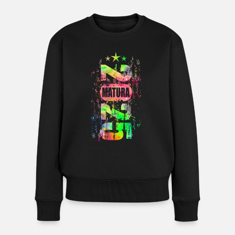 Matura 2025 bunt - Frauen Premium Bio Pullover - Schwarz