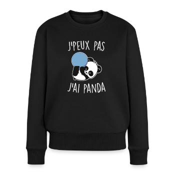 J'peux pas j'ai panda - Pull Premium bio Femme - noir - Devant - Julia (174cm)