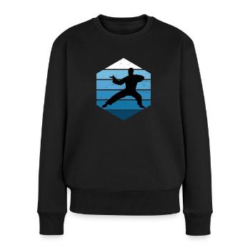 Damen Wushu Kampfsport Kungfu Herren Kung Fu - Frauen Premium Bio Pullover - Schwarz - Vorne - Julia (174cm)