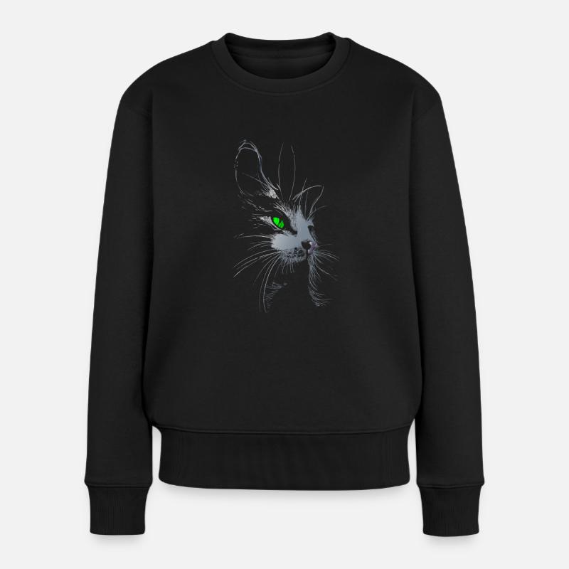 The Cat. - Pull Premium bio Femme - noir