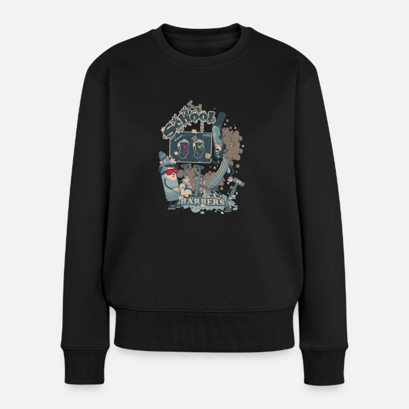 Barbers Shop - Frauen Premium Bio Pullover - Schwarz