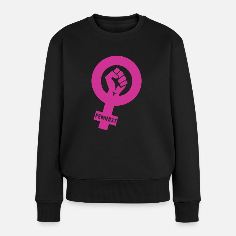 Feminist - Frauen Premium Bio Pullover - Schwarz