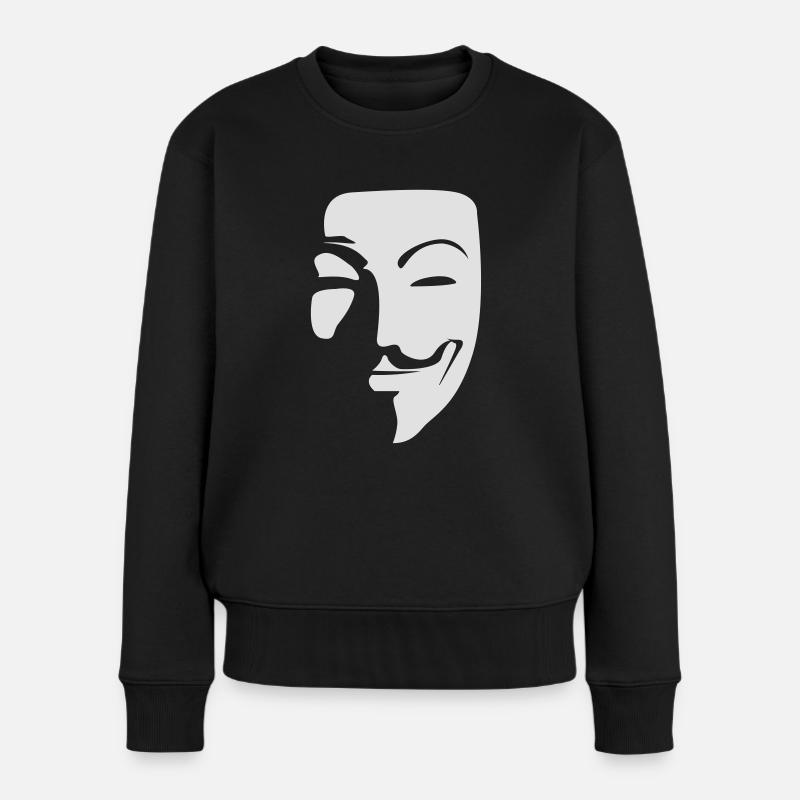 Guy Fawkes - Frauen Premium Bio Pullover - Schwarz