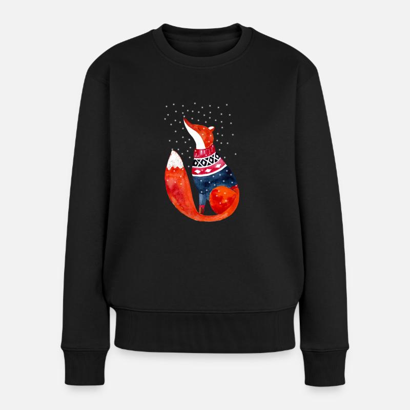 Riff im Schnee - Frauen Premium Bio Pullover - Schwarz