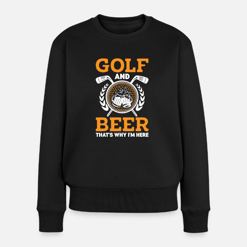 Golf et bière - Pull Premium bio Femme - noir