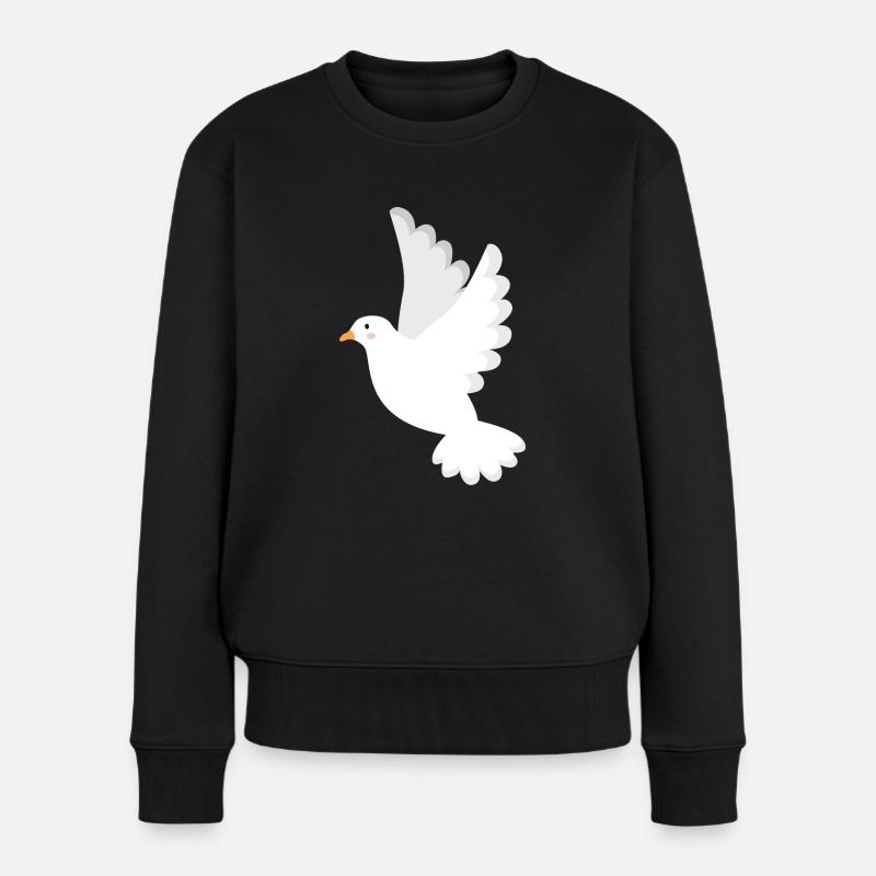 Weiße Taube - Frauen Premium Bio Pullover - Schwarz