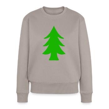 Tannenbaum - Frauen Premium Bio Pullover - Taupe - Vorne - Julia (174cm)