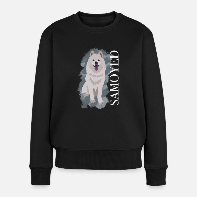 Samojede Samoyed - Frauen Premium Bio Pullover - Schwarz