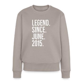 Legende seit Juni 2015 - Frauen Premium Bio Pullover - Taupe - Vorne - Julia (174cm)