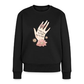 Eigener Weg Selbstliebe Selbstbewusstsein - Frauen Premium Bio Pullover - Schwarz - Vorne - Julia (174cm)