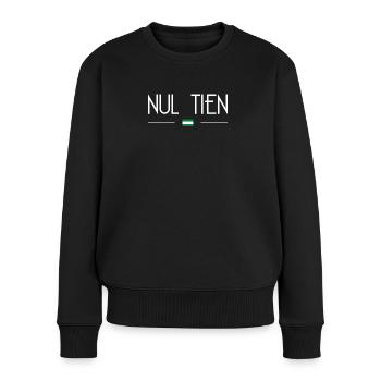 Null Zehn - Frauen Premium Bio Pullover - Schwarz - Vorne - Julia (174cm)