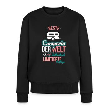 Beste Camperin der Welt - 100% Authentisch - Frauen Premium Bio Pullover - Schwarz - Vorne - Julia (174cm)