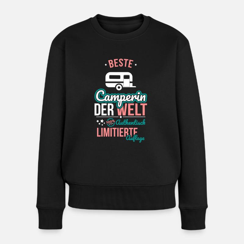 Beste Camperin der Welt - 100% Authentisch - Frauen Premium Bio Pullover - Schwarz