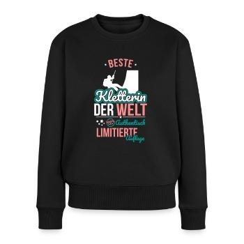Meilleure grimpeuse du monde - 100 % authentique - Pull Premium bio Femme - noir - Devant - Julia (174cm)
