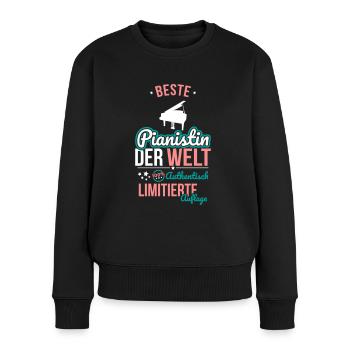 Beste Pianistin der Welt - 100% Authentisch - Frauen Premium Bio Pullover - Schwarz - Vorne - Julia (174cm)