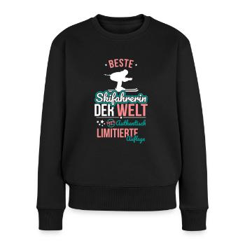 Beste Skifahrerin der Welt - 100% Authentisch - Frauen Premium Bio Pullover - Schwarz - Vorne - Julia (174cm)