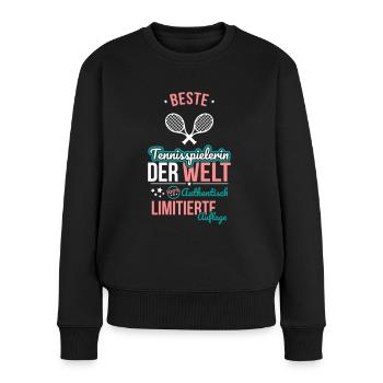 Best Female Tennis Player in the World - 100% Authentic - Women's Premium Organic Jumper - black - Front - Julia (174cm)